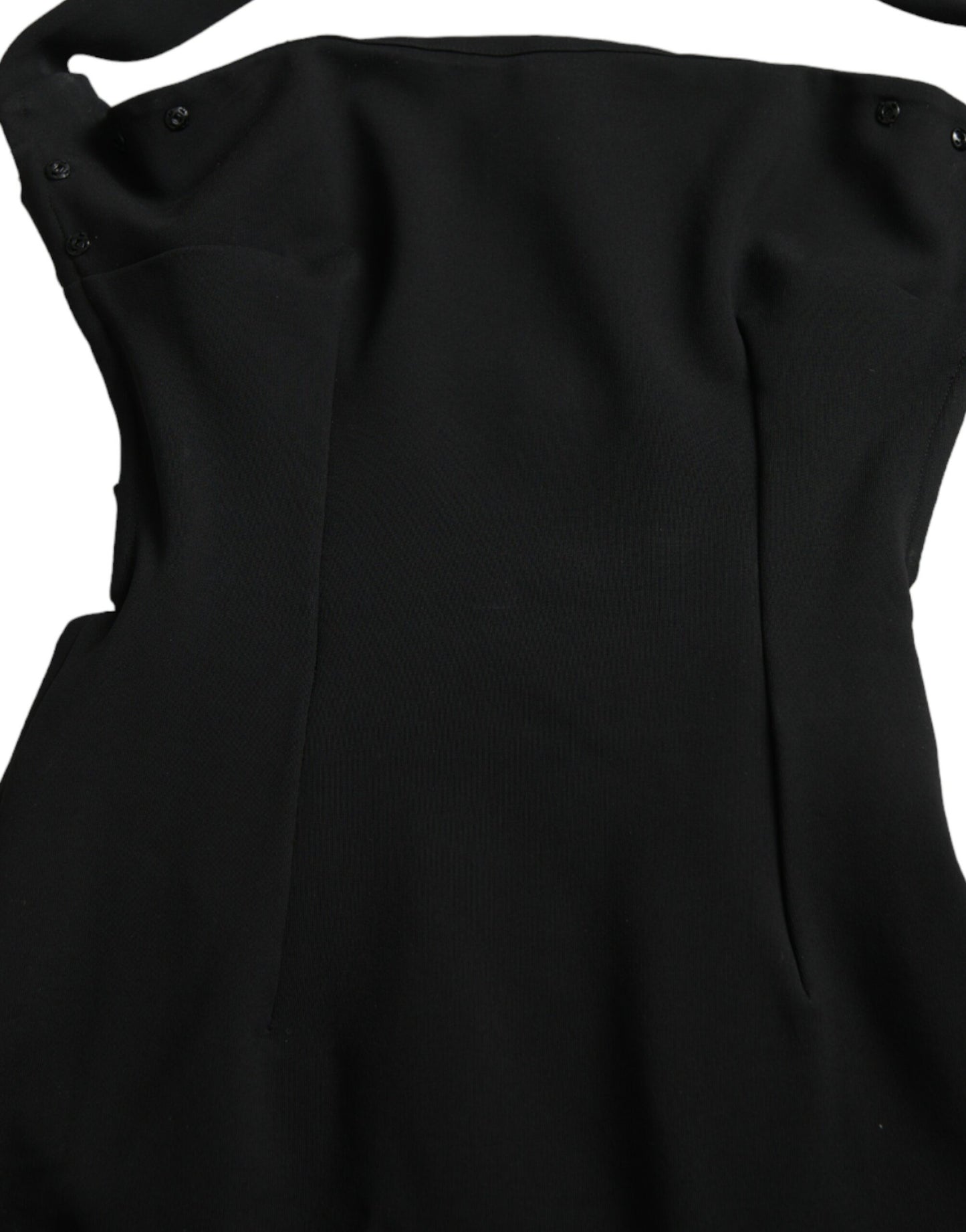 Black Sheath Halter Sleeveless Midi Dress-Dolce & Gabbana-LabelTerrace.com