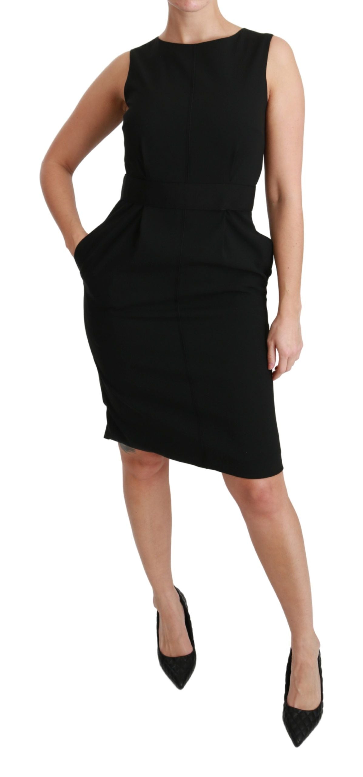 Black Sheath Stretch Formal Dress-Dolce & Gabbana-LabelTerrace.com