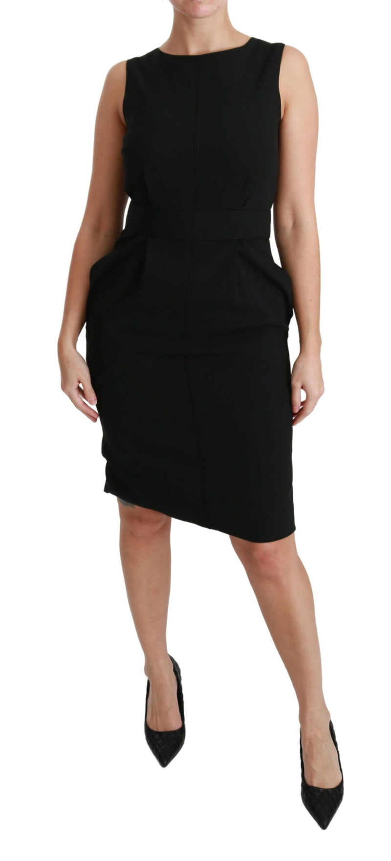 Black Sheath Stretch Formal Dress-Dolce & Gabbana-LabelTerrace.com