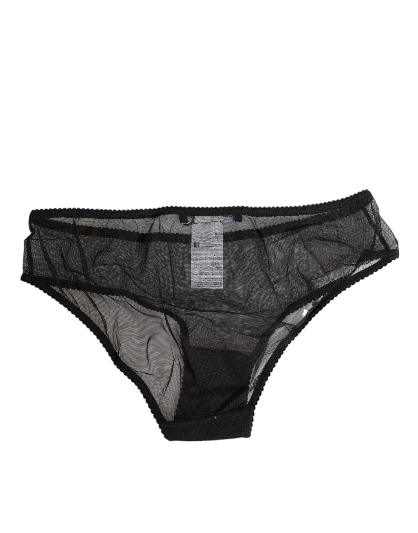 Black Sheer Mesh Lace Bikini Briefs Underwear-Dolce & Gabbana-LabelTerrace.com