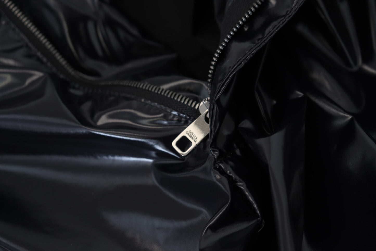 Black Shining Nylon Skinny Men Pants-Dolce & Gabbana-LabelTerrace.com