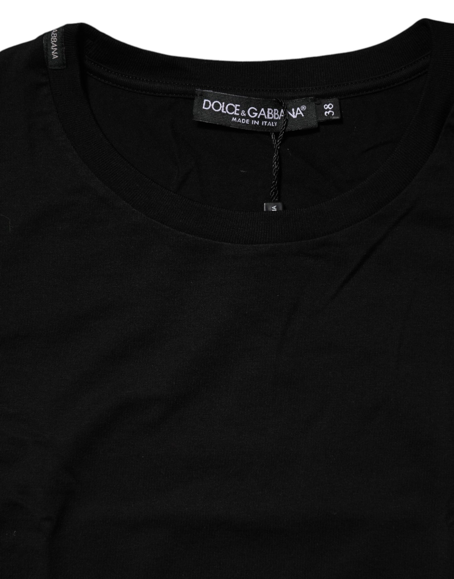 Black Short Sleeves Crew Neck Top T-shirt-Dolce & Gabbana-LabelTerrace.com