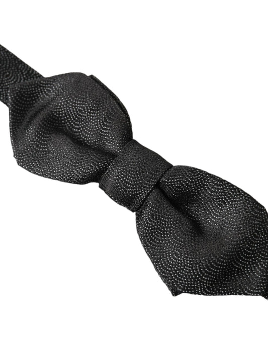 Black Silk Adjustable Neck Men Bow Tie-Dolce & Gabbana-LabelTerrace.com