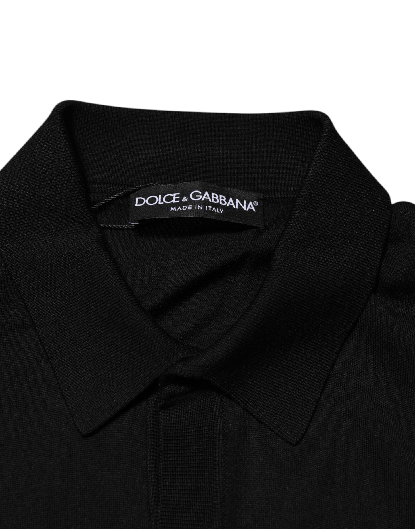 Black Silk Button Up Lightweight Sweater-Dolce & Gabbana-LabelTerrace.com