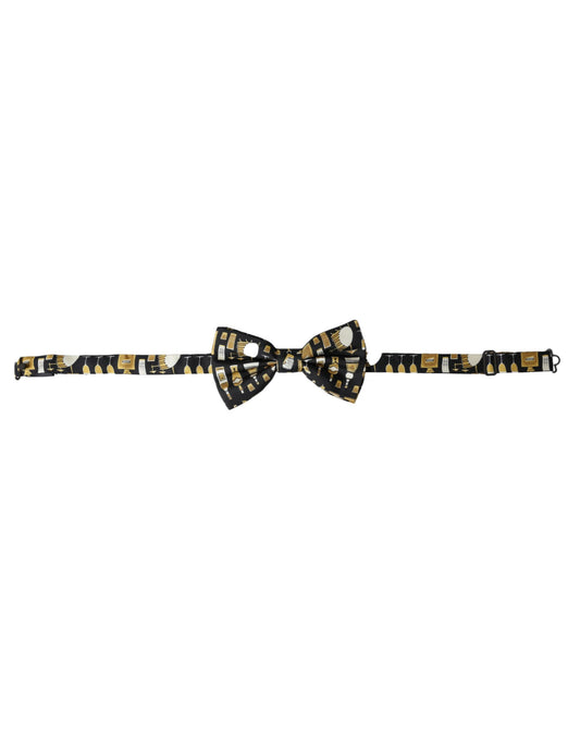 Black Silk Cocktail Adjustable Neck Men Bow Tie-Dolce & Gabbana-LabelTerrace.com