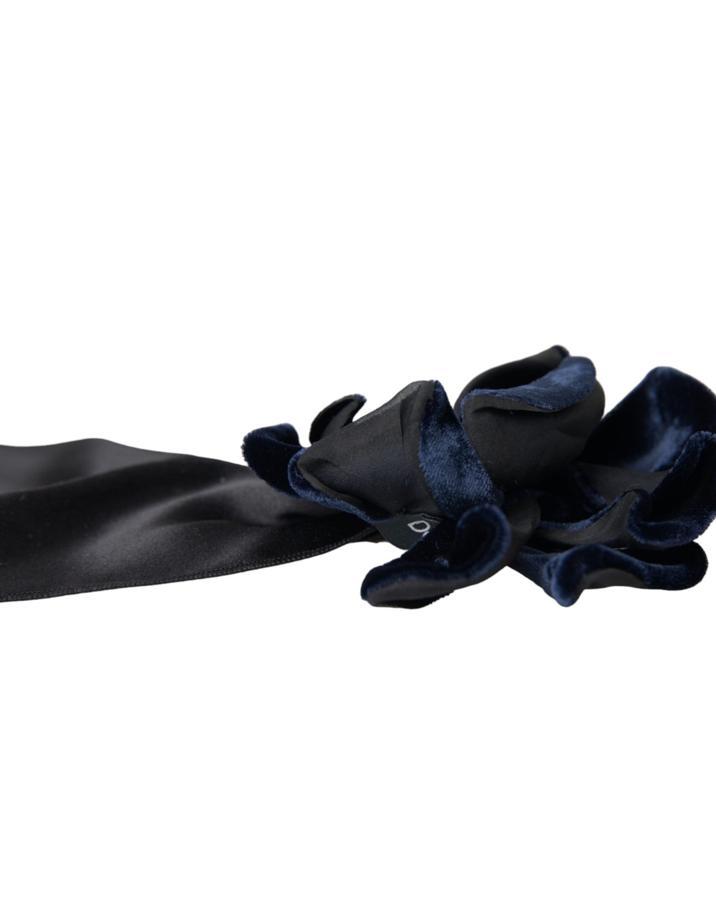 Black Silk Gold Brass Floral Hair Pin Brooch-Dolce & Gabbana-LabelTerrace.com