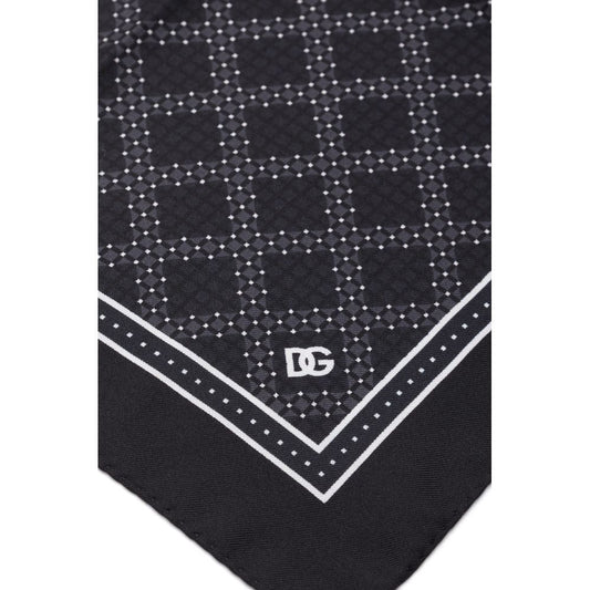 Black Silk Pocket Square-Dolce & Gabbana-LabelTerrace.com