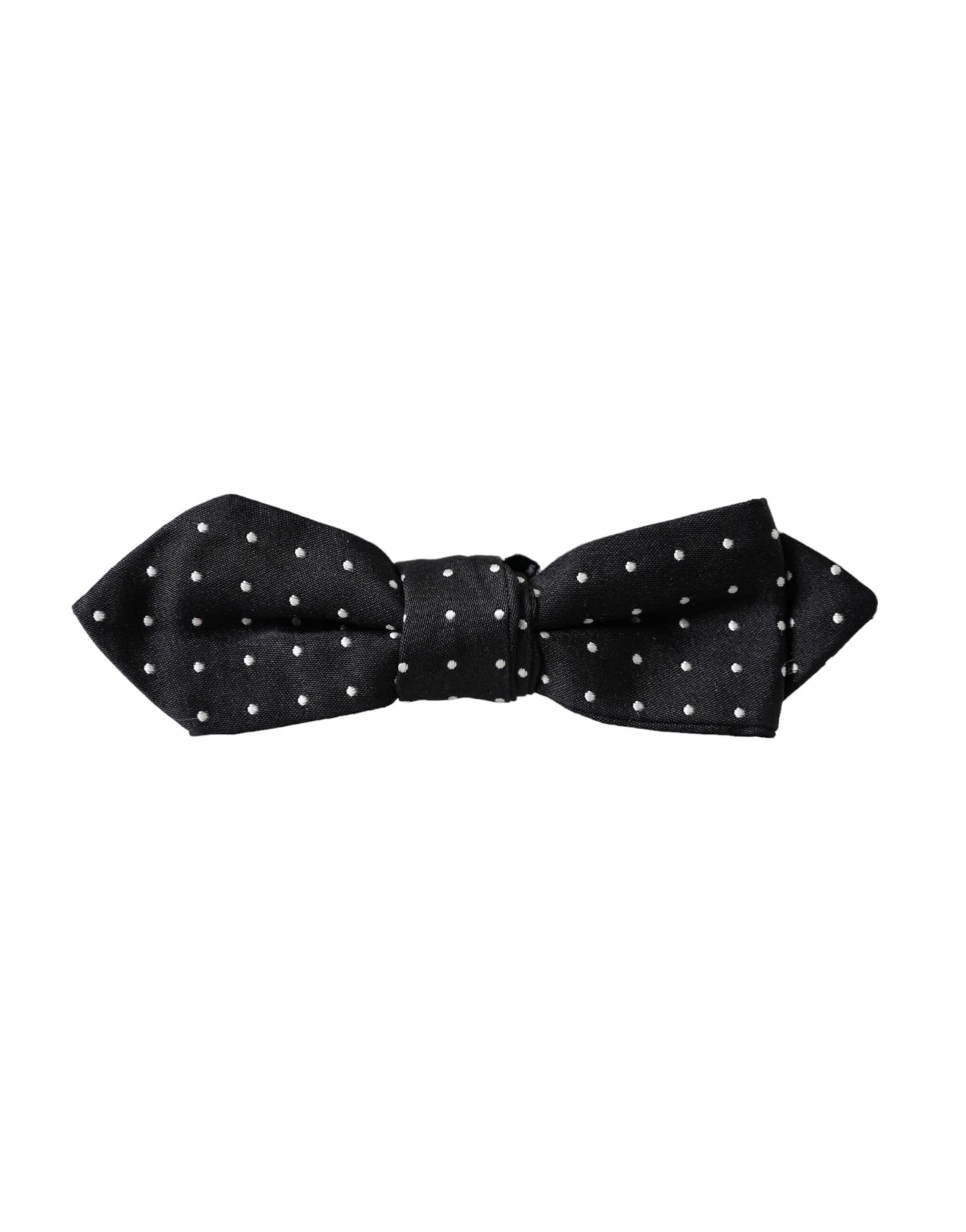 Black Silk Polka Dot Adjustable Neck Men Papillon Bow Tie-Dolce & Gabbana-LabelTerrace.com