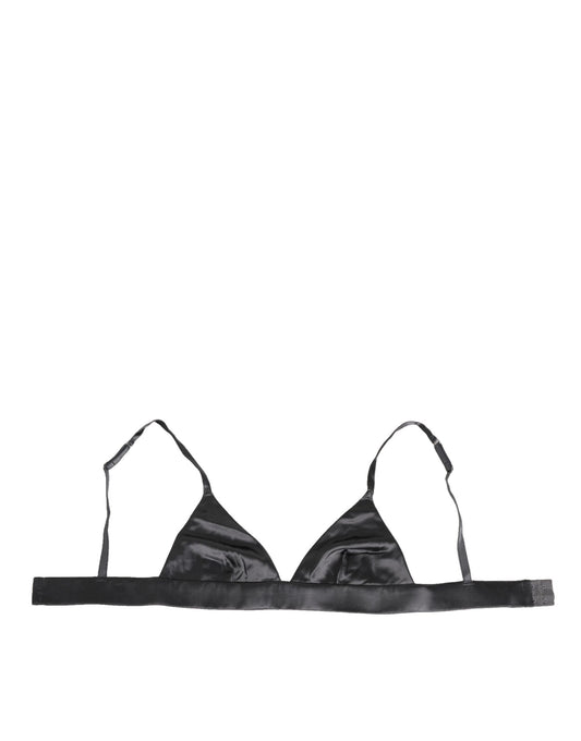 Black Silk Satin Triangle Soft Cup Underwear-Dolce & Gabbana-LabelTerrace.com