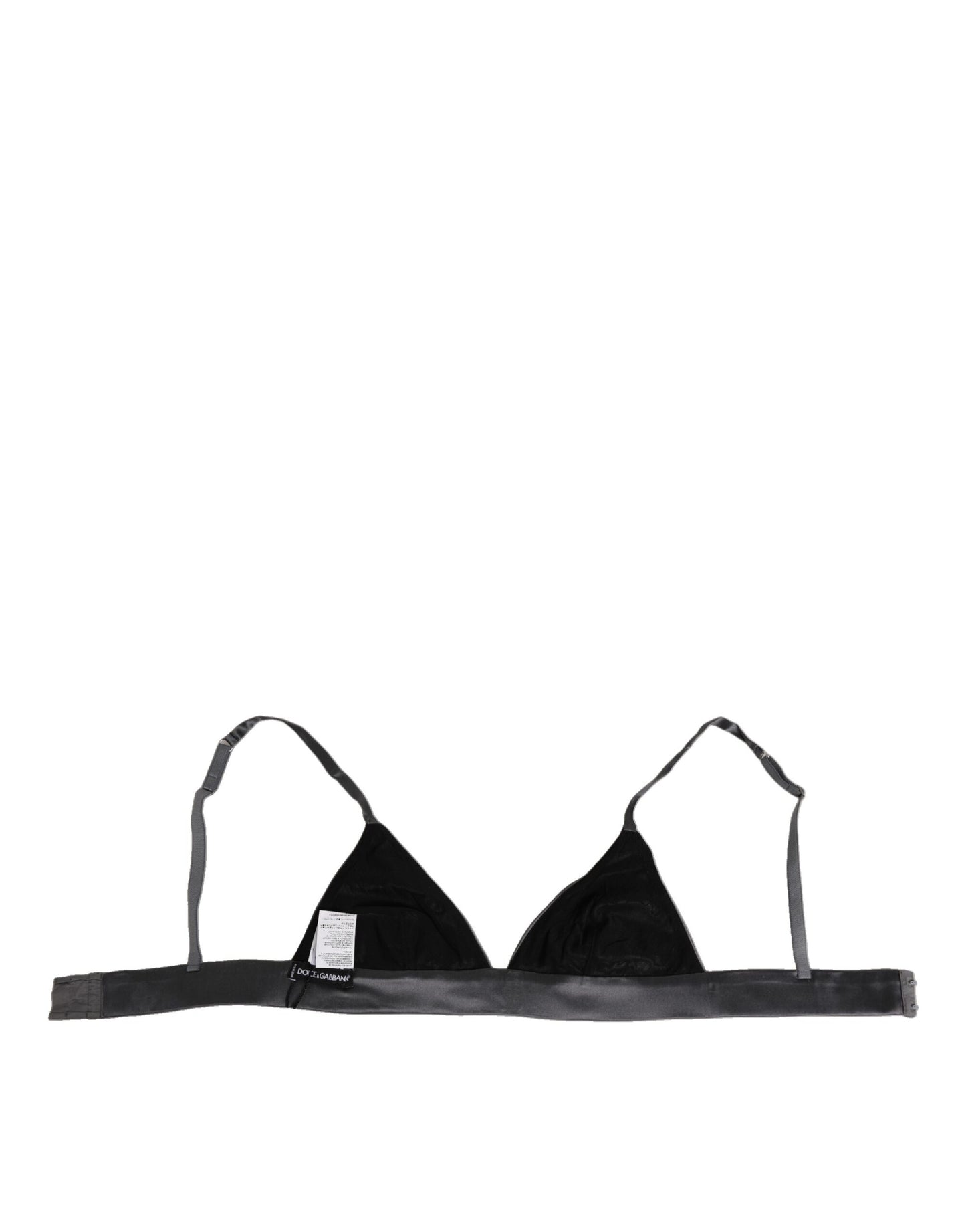 Black Silk Satin Triangle Soft Cup Underwear-Dolce & Gabbana-LabelTerrace.com