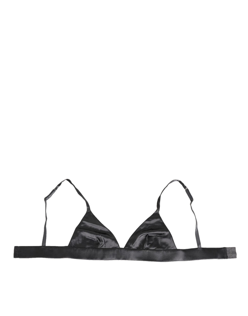 Black Silk Satin Triangle Soft Cup Underwear-Dolce & Gabbana-LabelTerrace.com