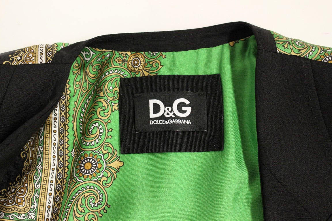 Black Silk Scarf Back Blazer Jacket-Dolce & Gabbana-LabelTerrace.com