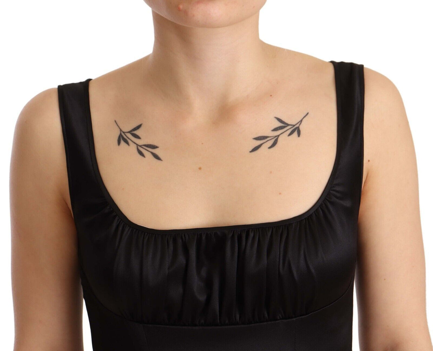 Black Silk Stretch Sheath Mermaid Midi Dress-Dolce & Gabbana-LabelTerrace.com