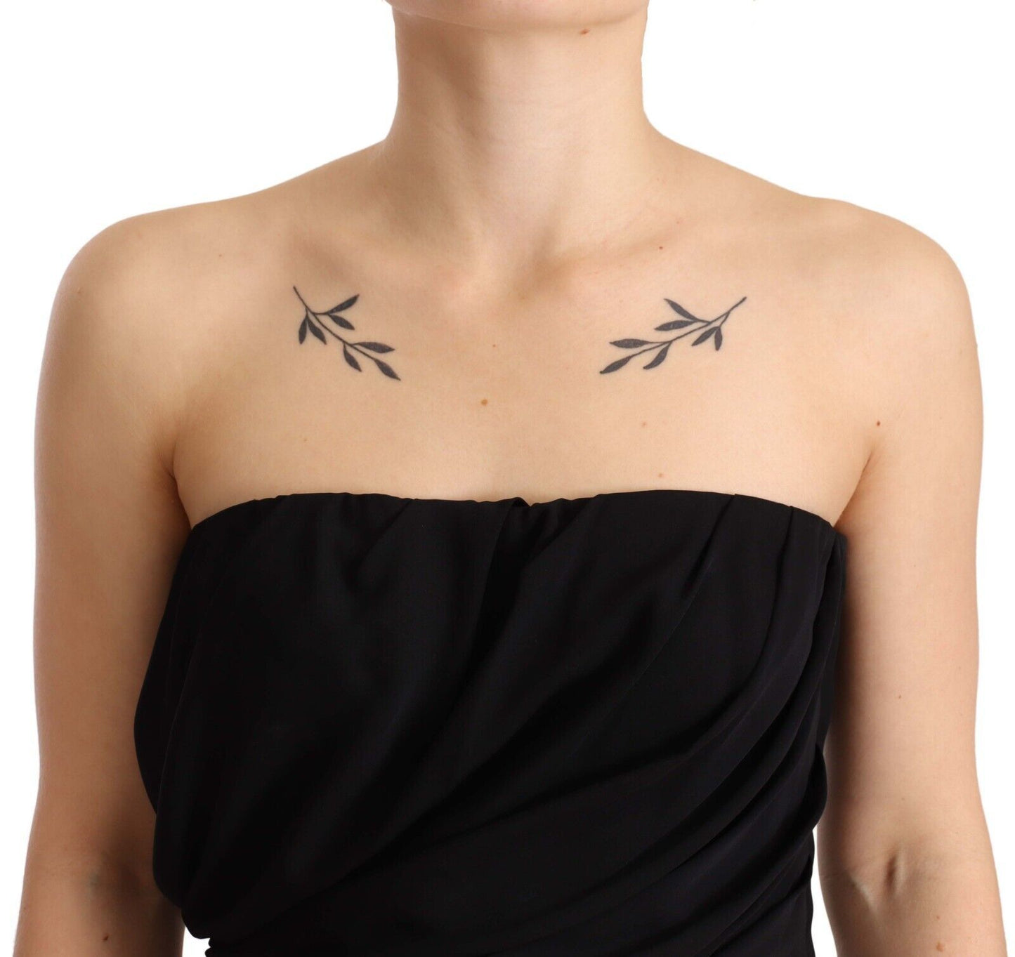 Black Silk Stretch Strapless Sheath Midi Dress-Dolce & Gabbana-LabelTerrace.com