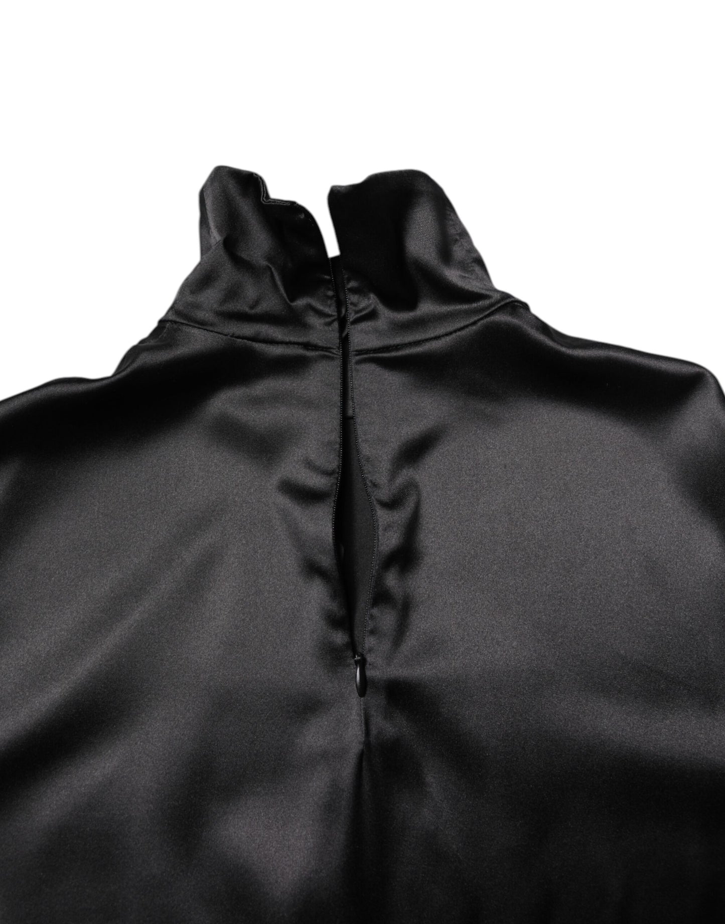 Black Silk Turtleneck Men Pullover Sweater-Dolce & Gabbana-LabelTerrace.com