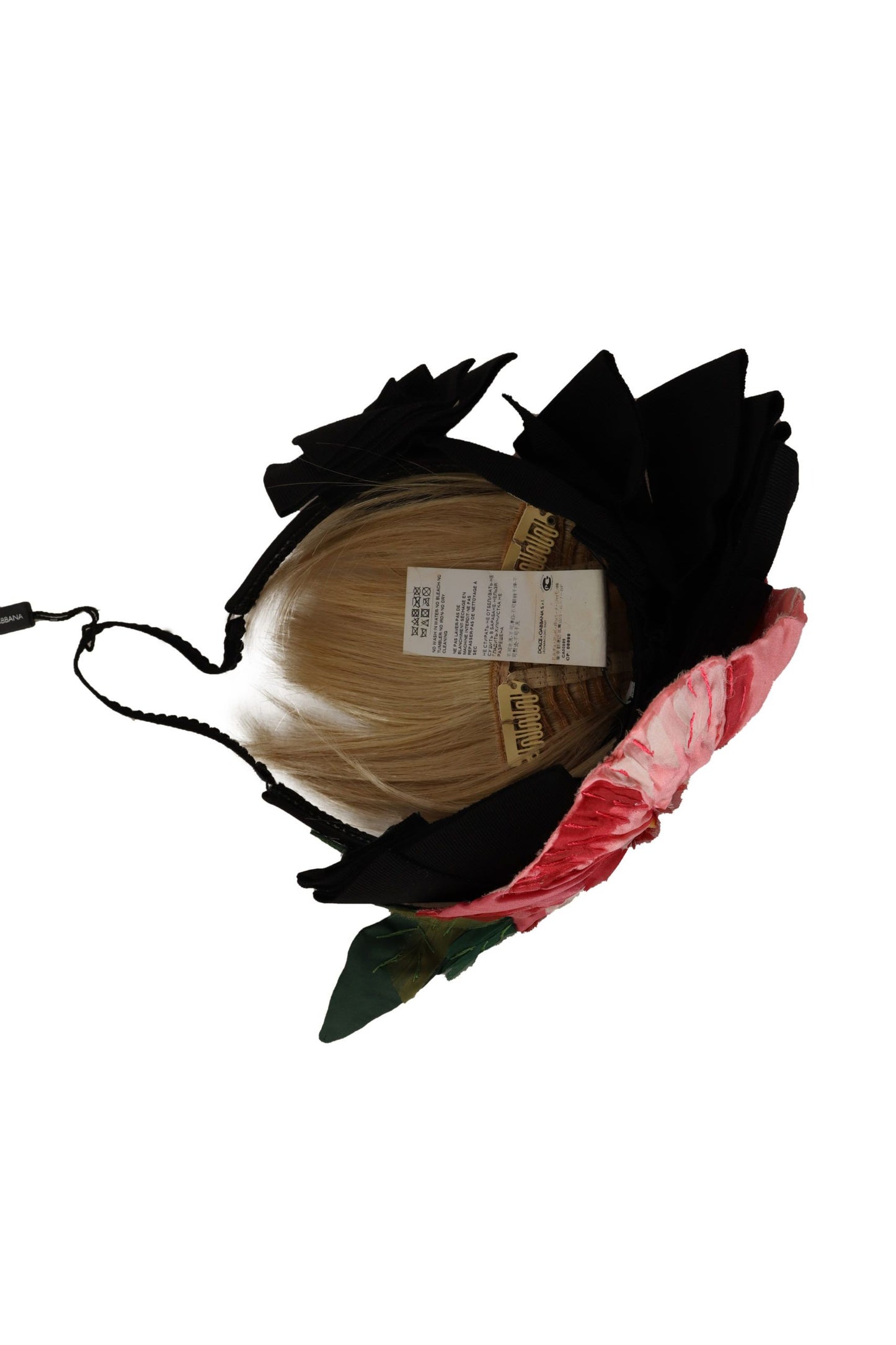 Black Silk White Hair Parrucchiera Diadem Headband-Dolce & Gabbana-LabelTerrace.com