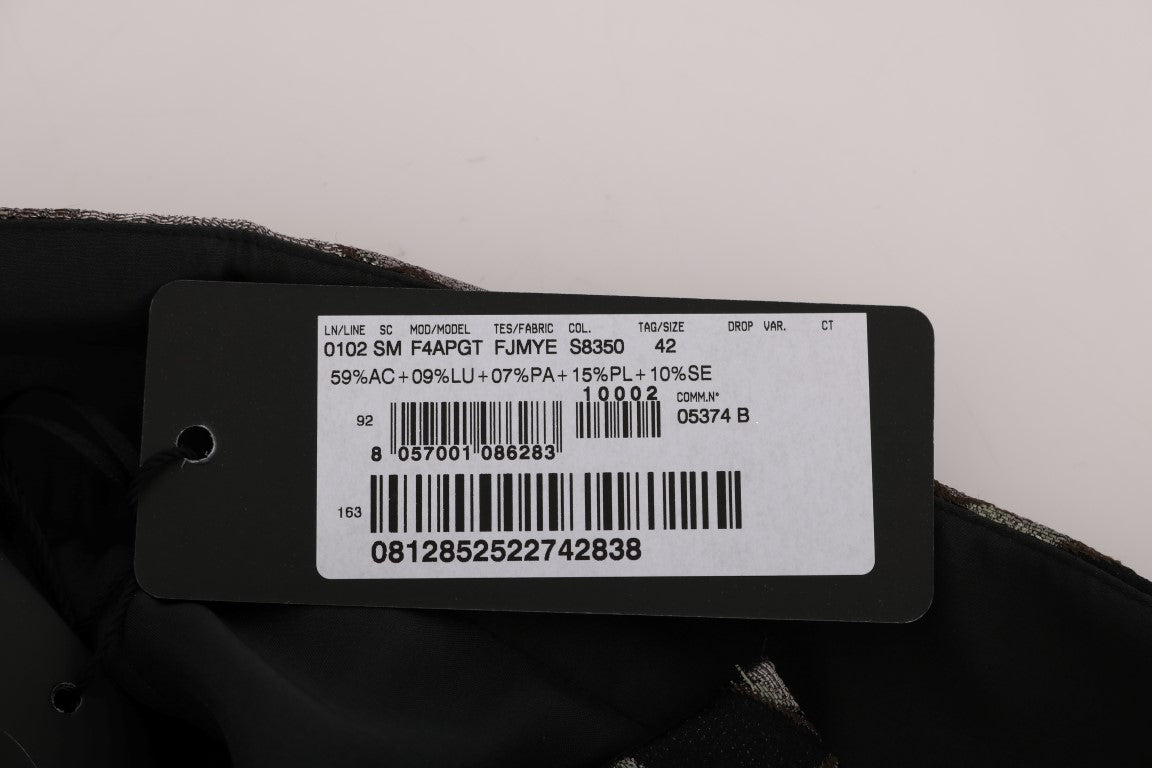 Black Silver Brocade Floral Skirt-Dolce & Gabbana-LabelTerrace.com