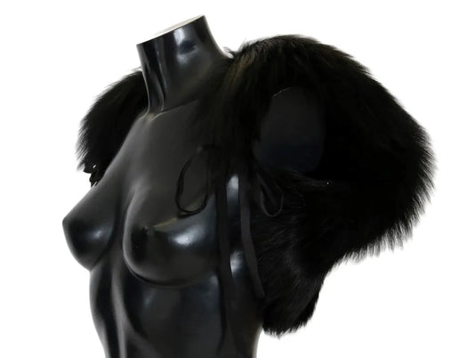 Black Silver Fox Fur Scarf-Dolce & Gabbana-LabelTerrace.com