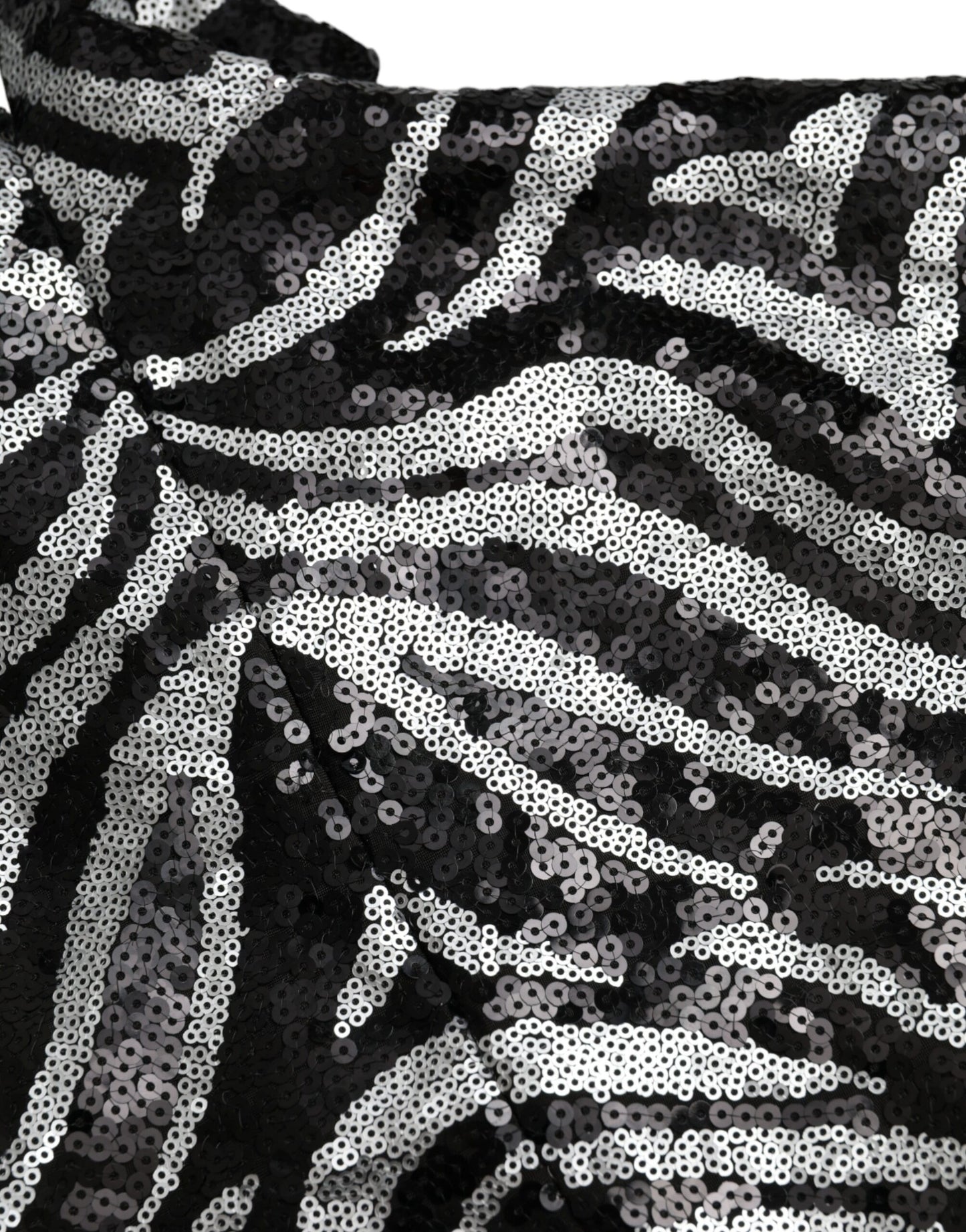 Black Silver Sequined Polyester Sweater-Dolce & Gabbana-LabelTerrace.com