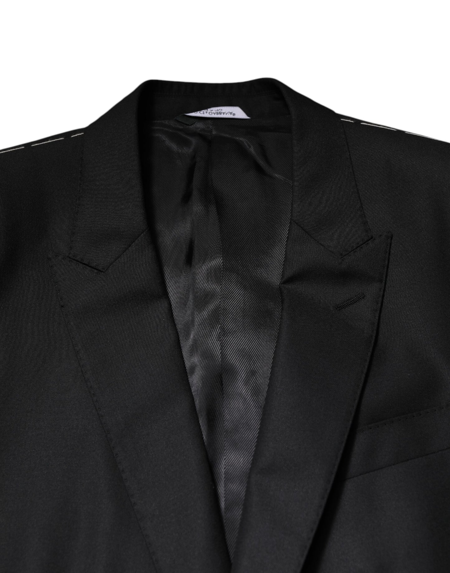 Black Single Breasted Suit 2 Piece Jacket-Dolce & Gabbana-LabelTerrace.com