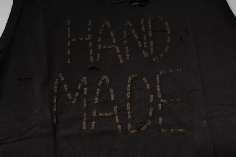 Black Sleeveless Round Neck Tank T-shirt-Dolce & Gabbana-LabelTerrace.com