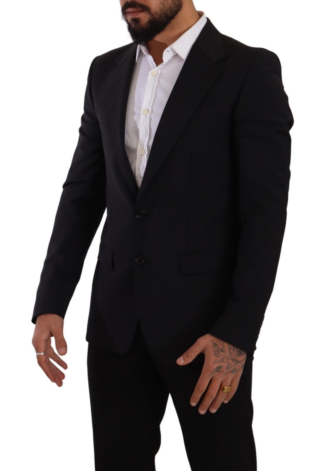 Black Slim Fit Vest 2 Button MARTINI Blazer-Dolce & Gabbana-LabelTerrace.com