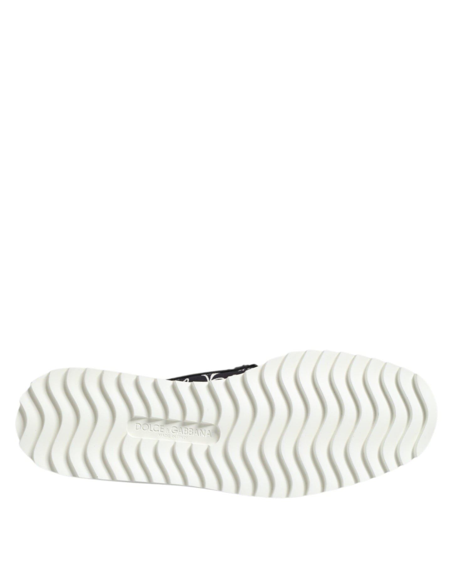 Black Slip On Printed Men Loafers Shoes-Dolce & Gabbana-LabelTerrace.com