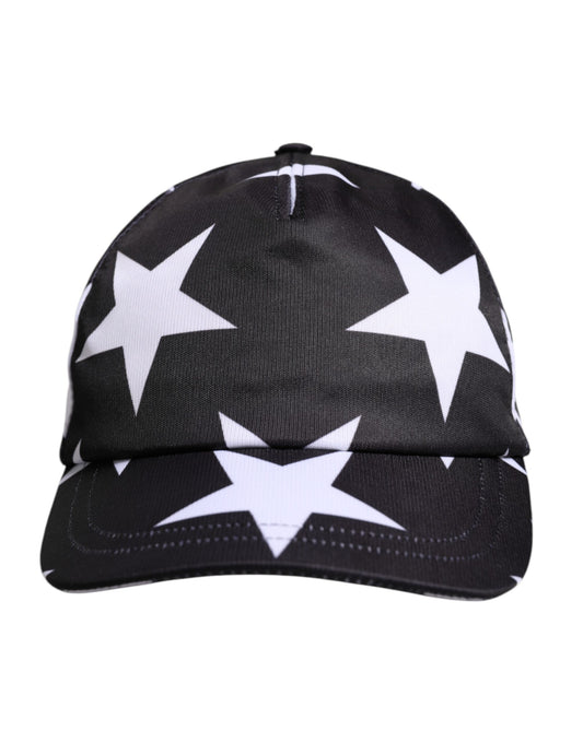 Black Star Print Polyester Baseball Cap-Dolce & Gabbana-LabelTerrace.com