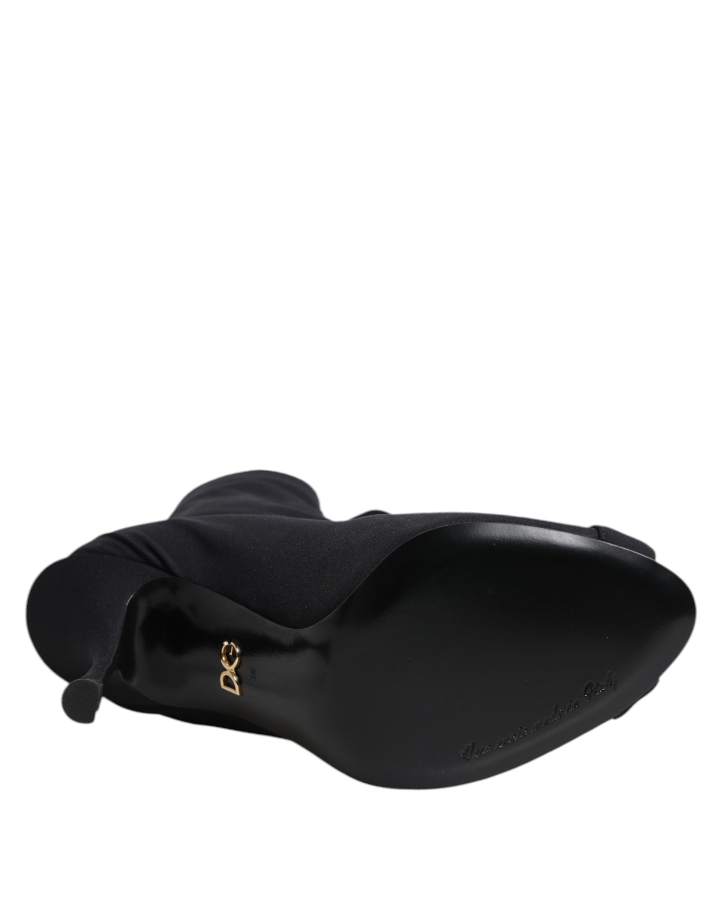 Black Stiletto Heels Lace Up Boots Shoes-Dolce & Gabbana-LabelTerrace.com