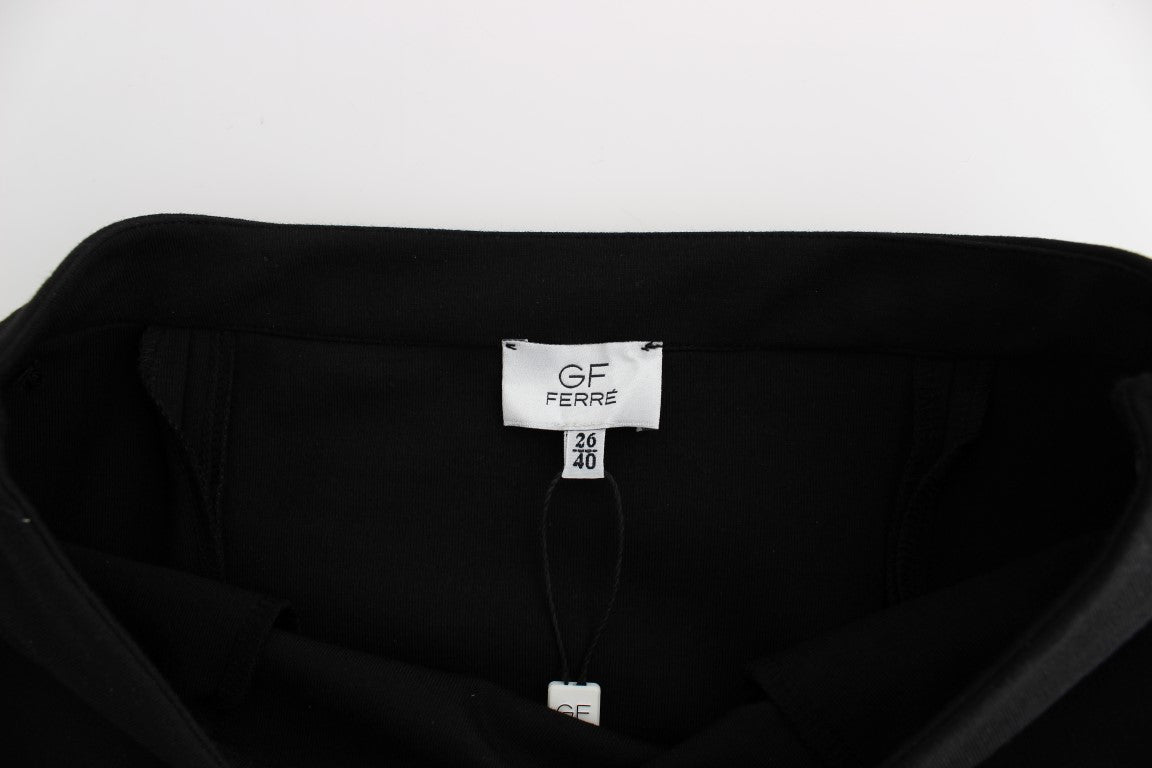 Black Straight Pencil Skirt-GF Ferre-LabelTerrace.com