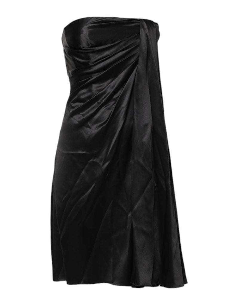 Black Strapless Sheath A-line Mini Dress-Dolce & Gabbana-LabelTerrace.com