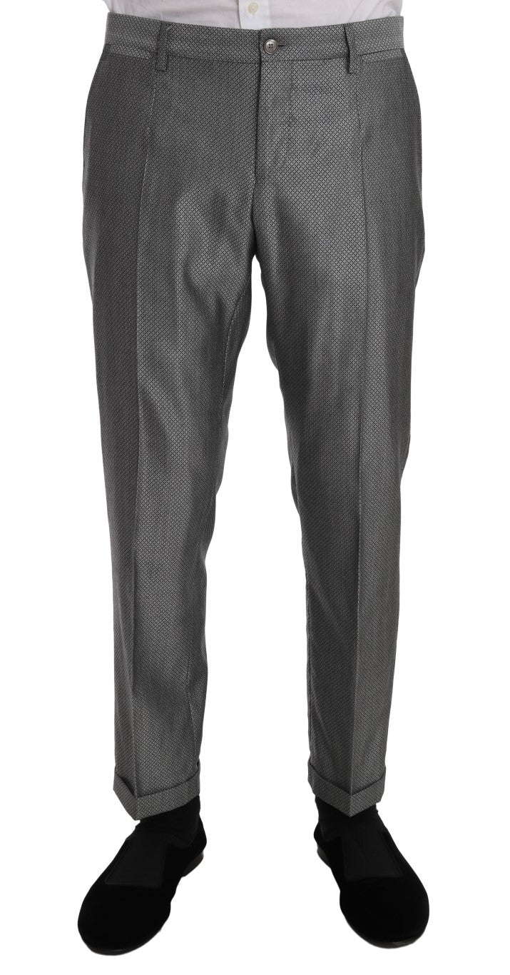 Black Stretch Crystal Bee Slim Fit Suit-Dolce & Gabbana-LabelTerrace.com