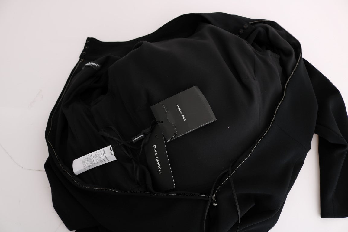 Black Stretch Long Gown Sheath Dress-Dolce & Gabbana-LabelTerrace.com