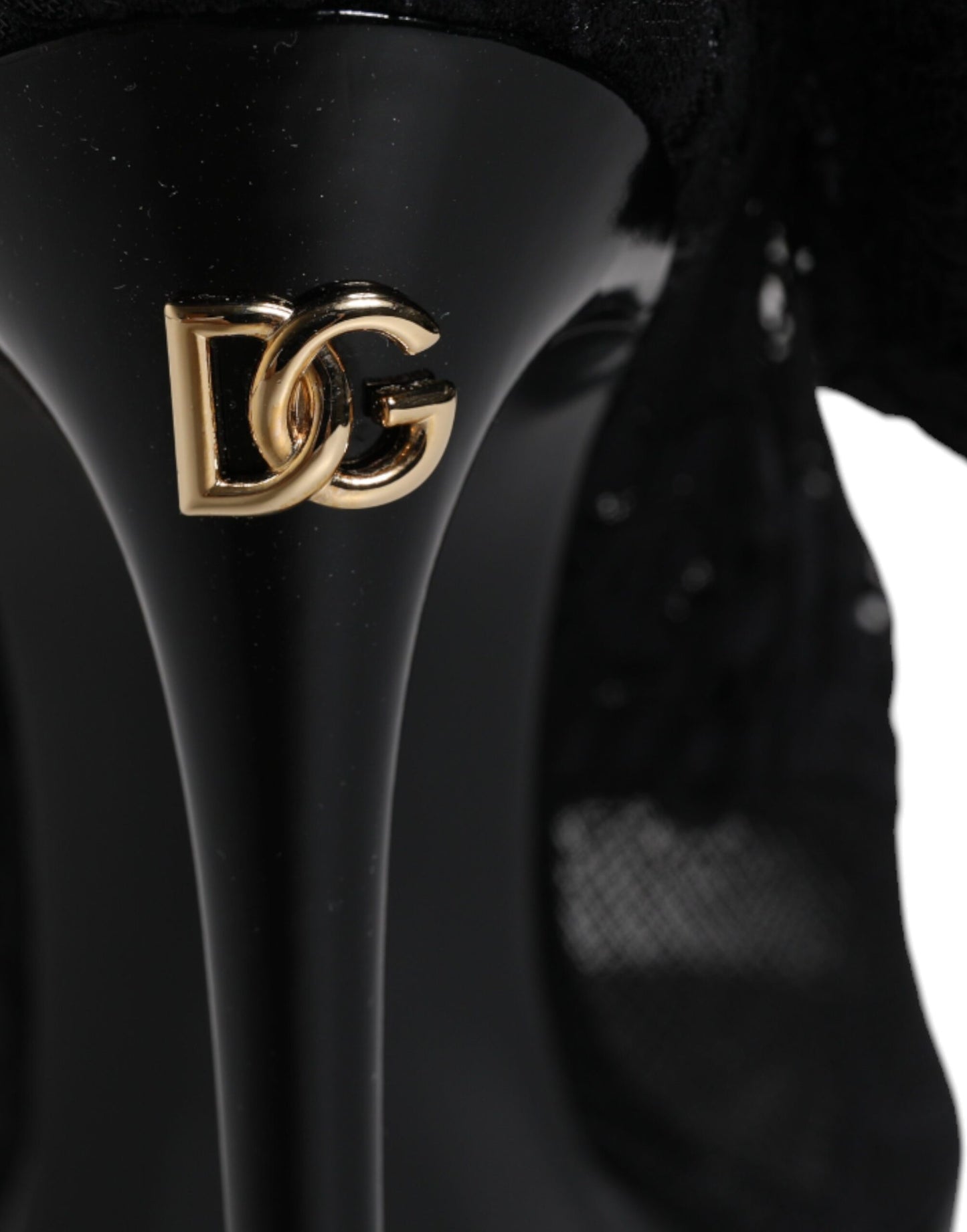 Black Stretch Taormina Lace Boots Shoes-Dolce & Gabbana-LabelTerrace.com