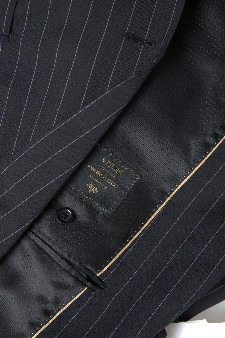Black Stripe Single Breasted SICILIA Blazer-Dolce & Gabbana-LabelTerrace.com
