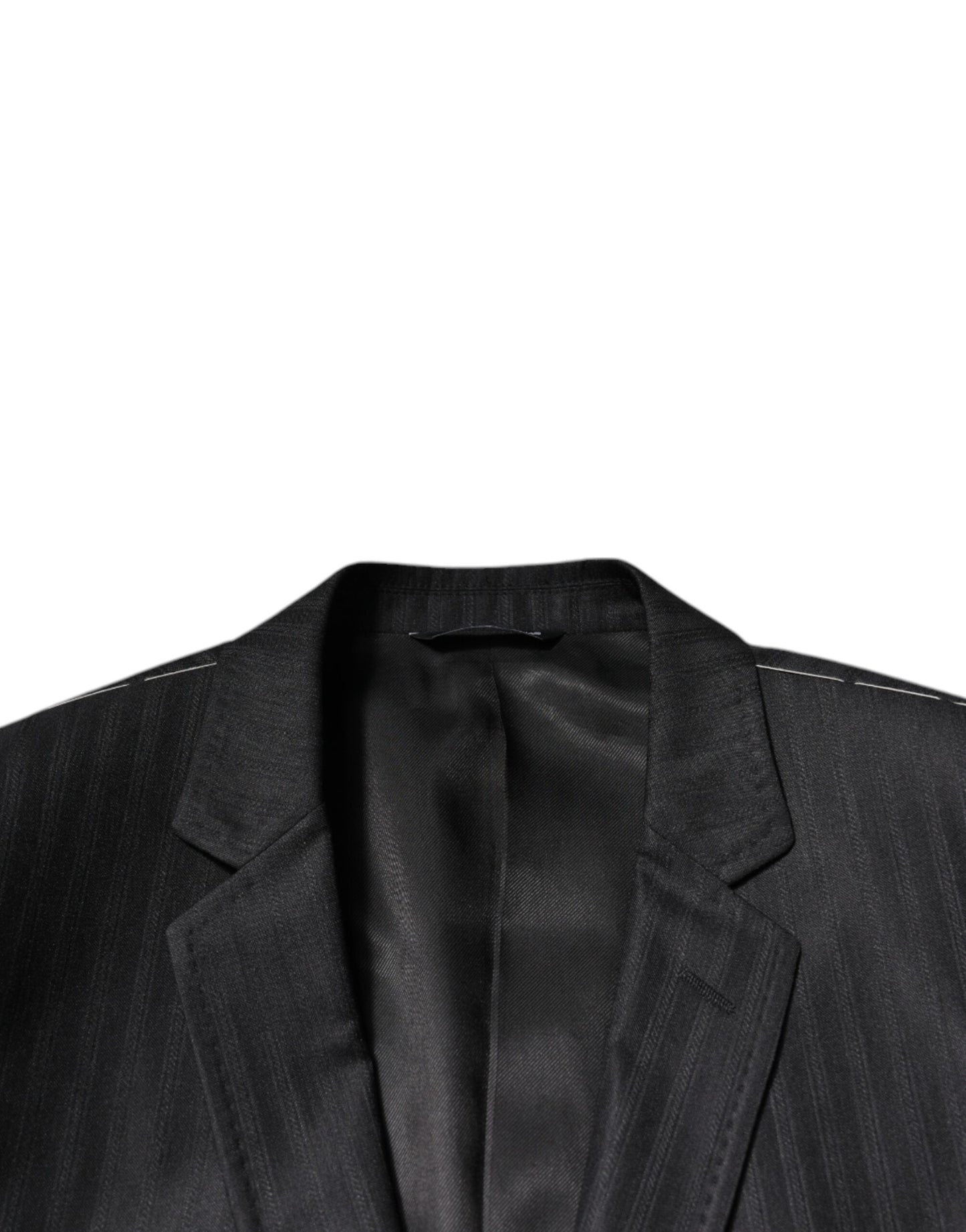 Black Stripe Wool Single Breasted Blazer-Dolce & Gabbana-LabelTerrace.com