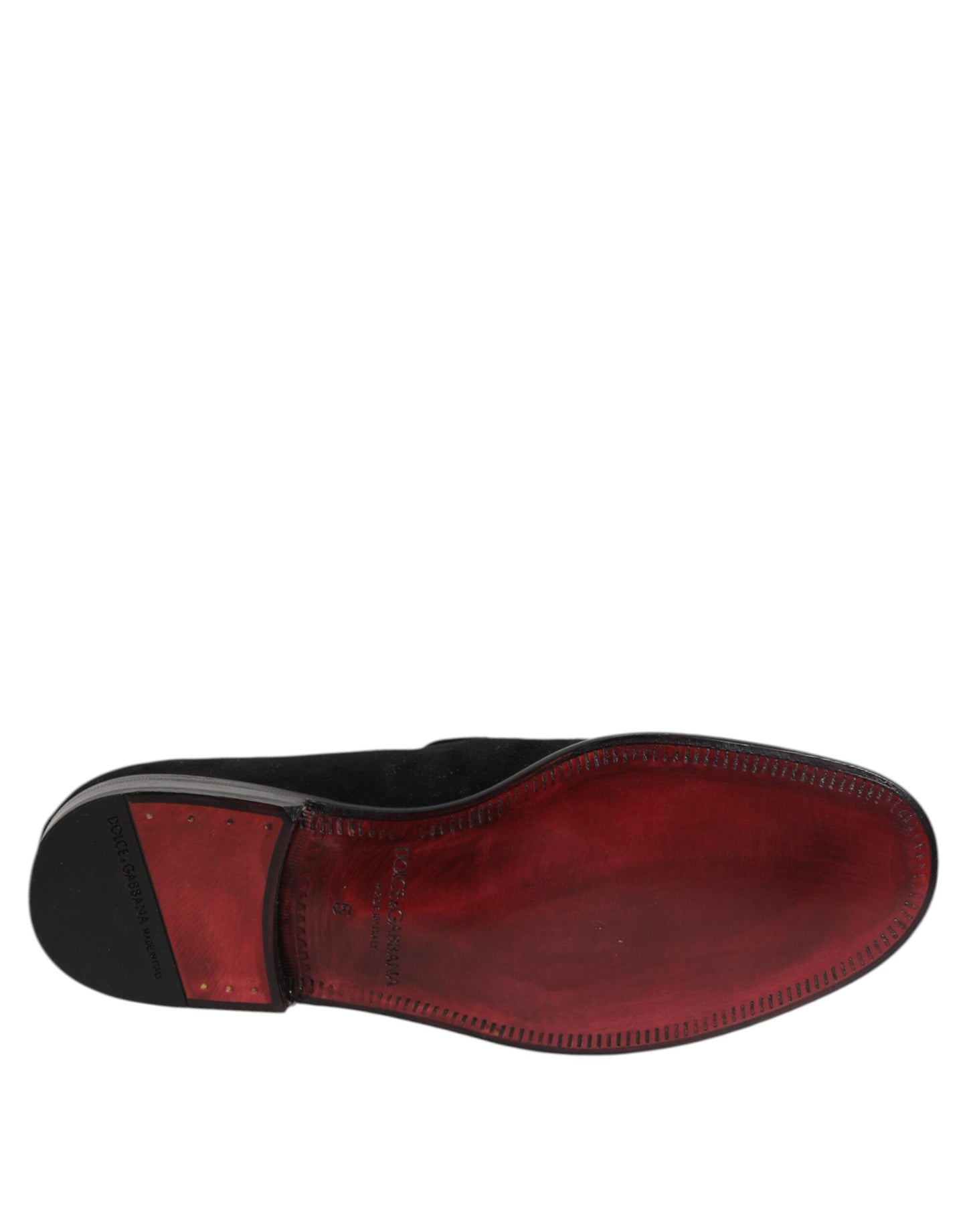 Black Suede Slip On Loafers Formal Shoes-Dolce & Gabbana-LabelTerrace.com
