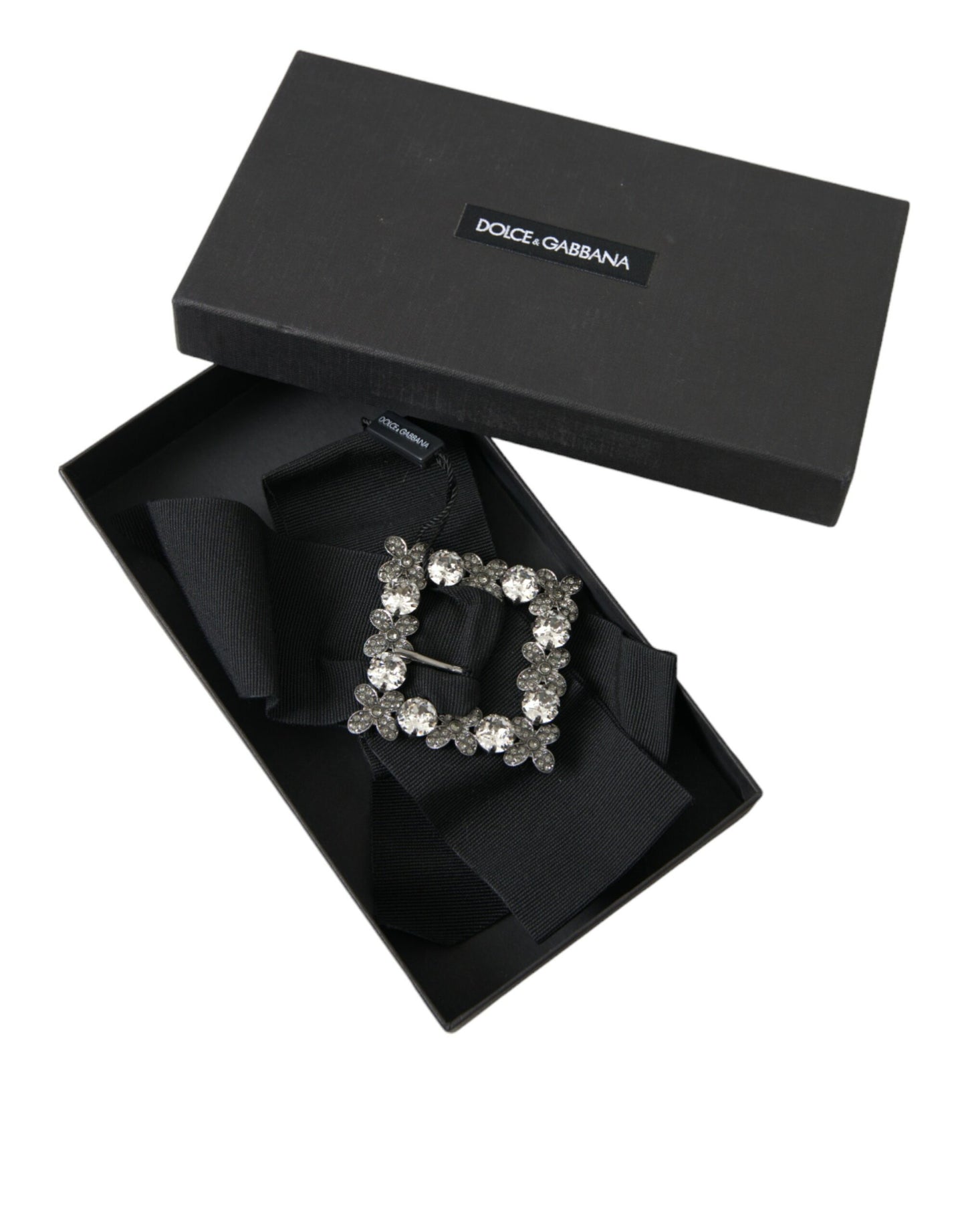 Black Swarovski Crystal Embellished Hair Clip-Dolce & Gabbana-LabelTerrace.com