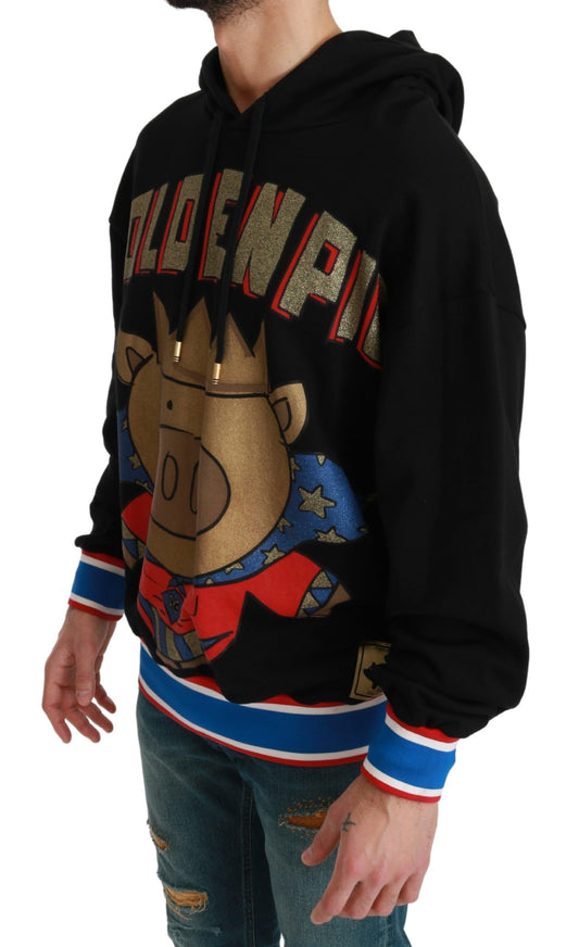 Black Sweater Pig of the Year Hooded-Dolce & Gabbana-LabelTerrace.com