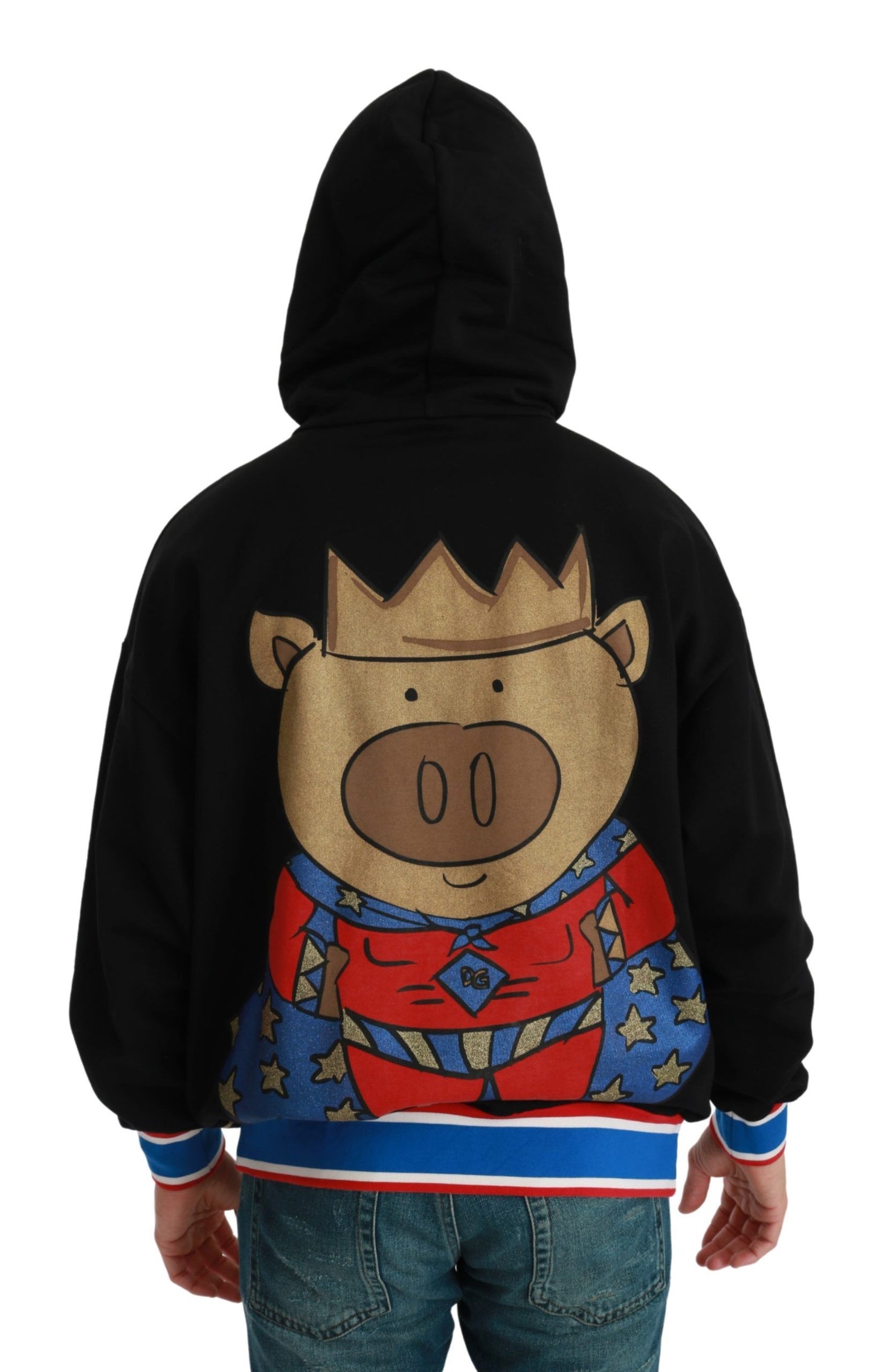 Black Sweater Pig of the Year Hooded-Dolce & Gabbana-LabelTerrace.com