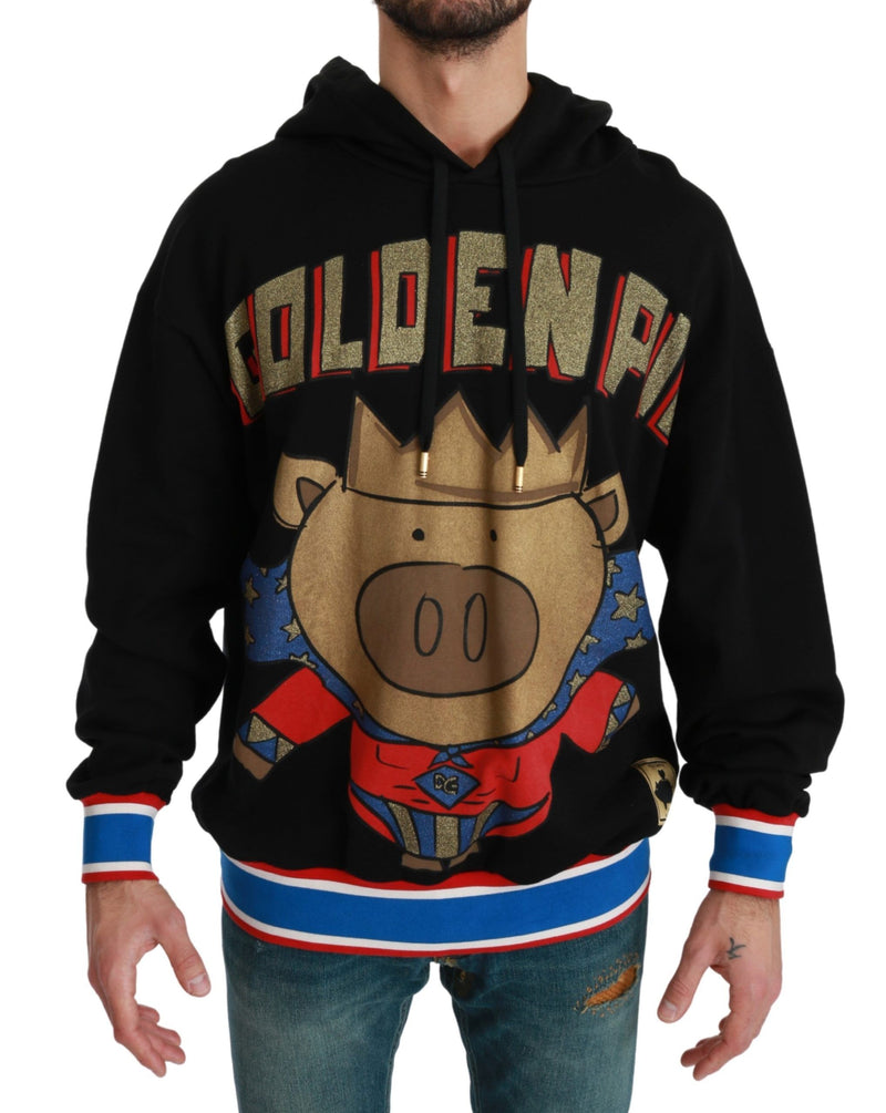 Black Sweater Pig of the Year Hooded-Dolce & Gabbana-LabelTerrace.com