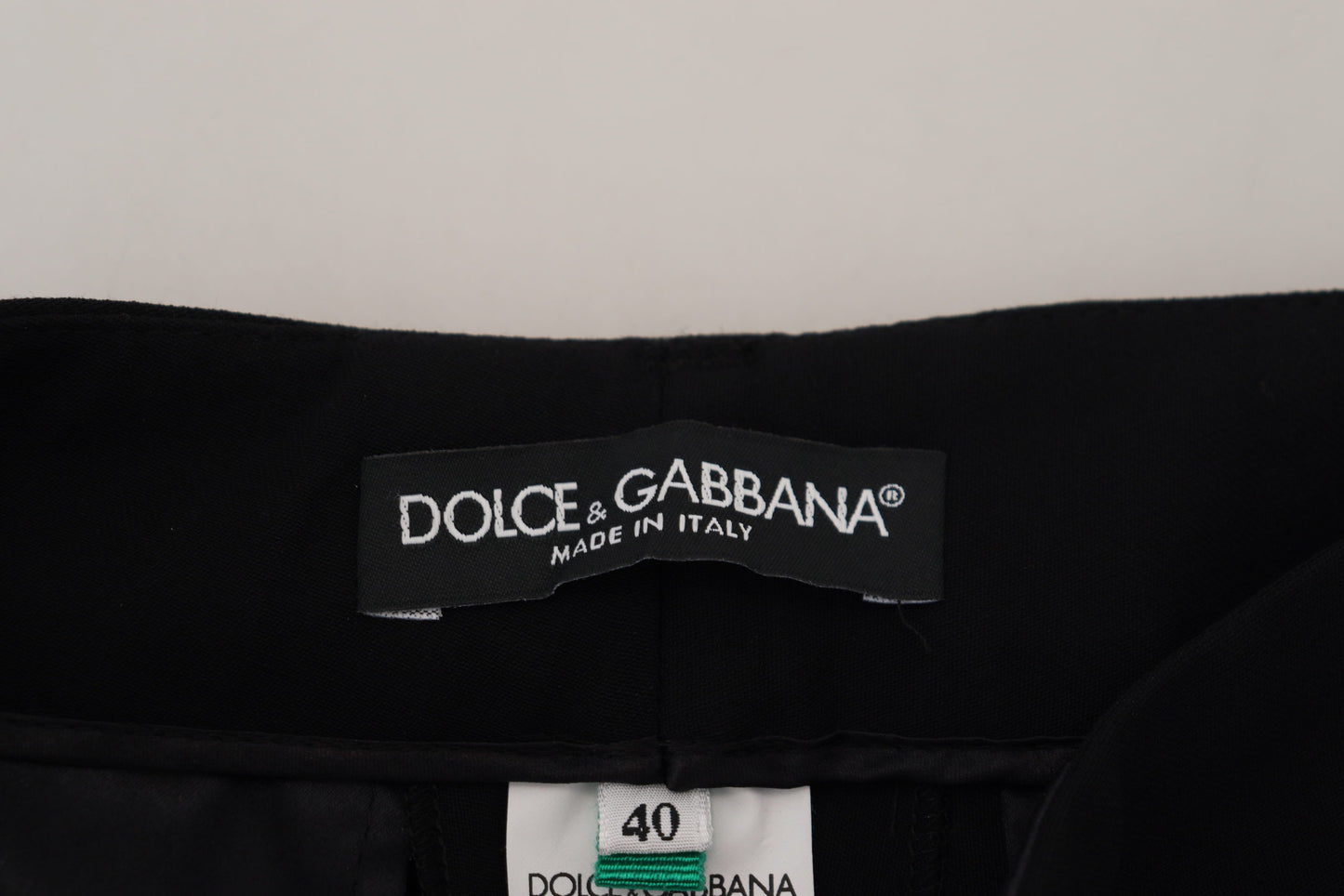 Black Tapered Women Wool Pants-Dolce & Gabbana-LabelTerrace.com