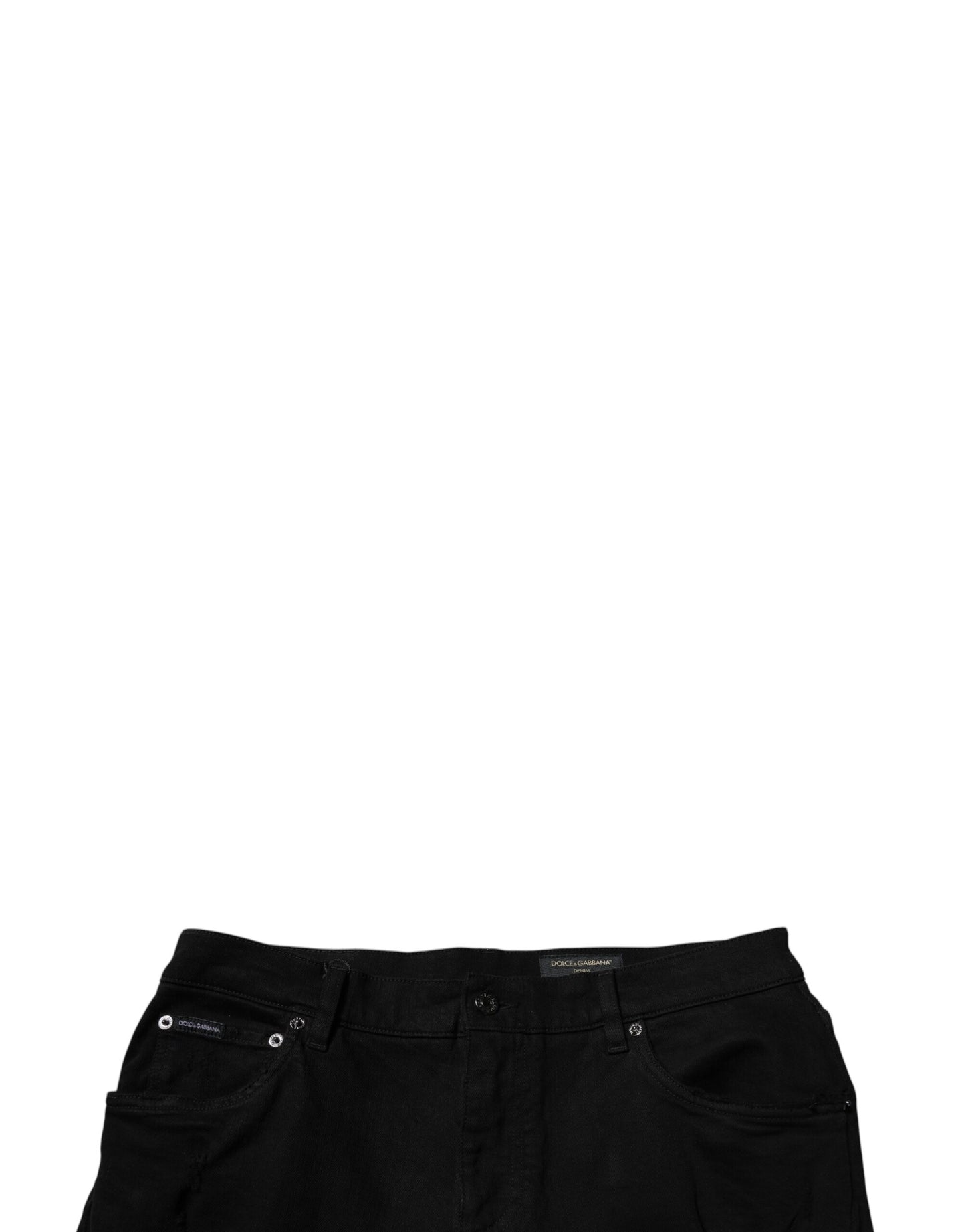 Black Tattered Cotton Skinny Men Denim Jeans-Dolce & Gabbana-LabelTerrace.com