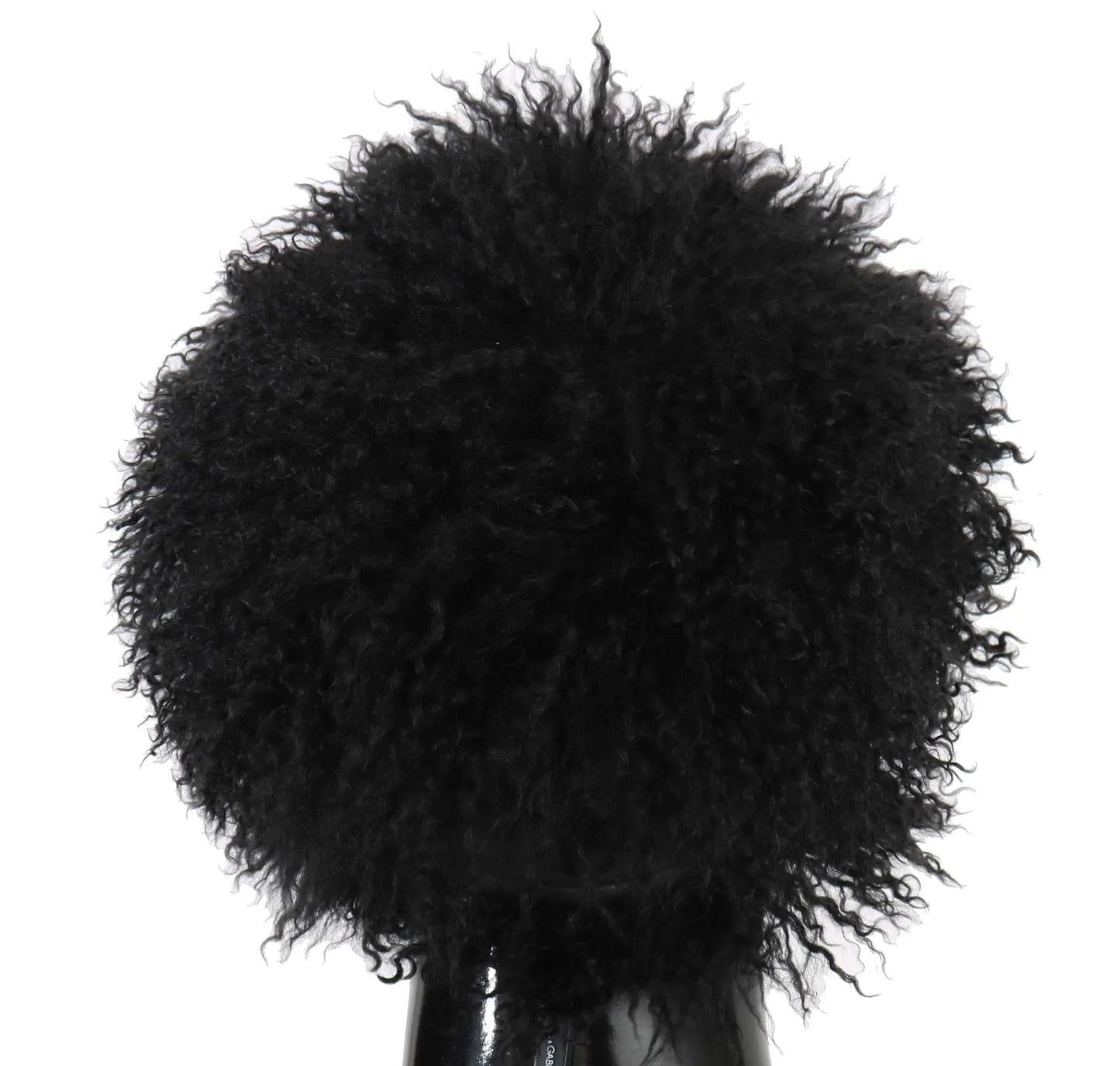 Black Tibet Lamb Fur Leather Gatsby Hat-Dolce & Gabbana-LabelTerrace.com