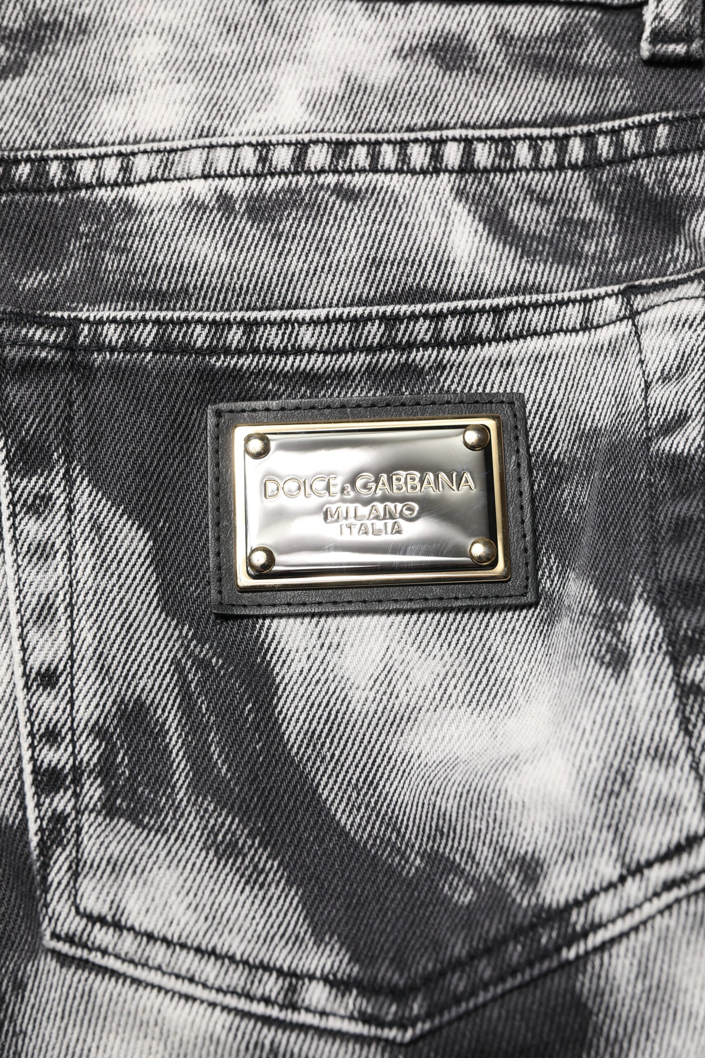 Black Tie Dye Straight Denim Jeans-Dolce & Gabbana-LabelTerrace.com