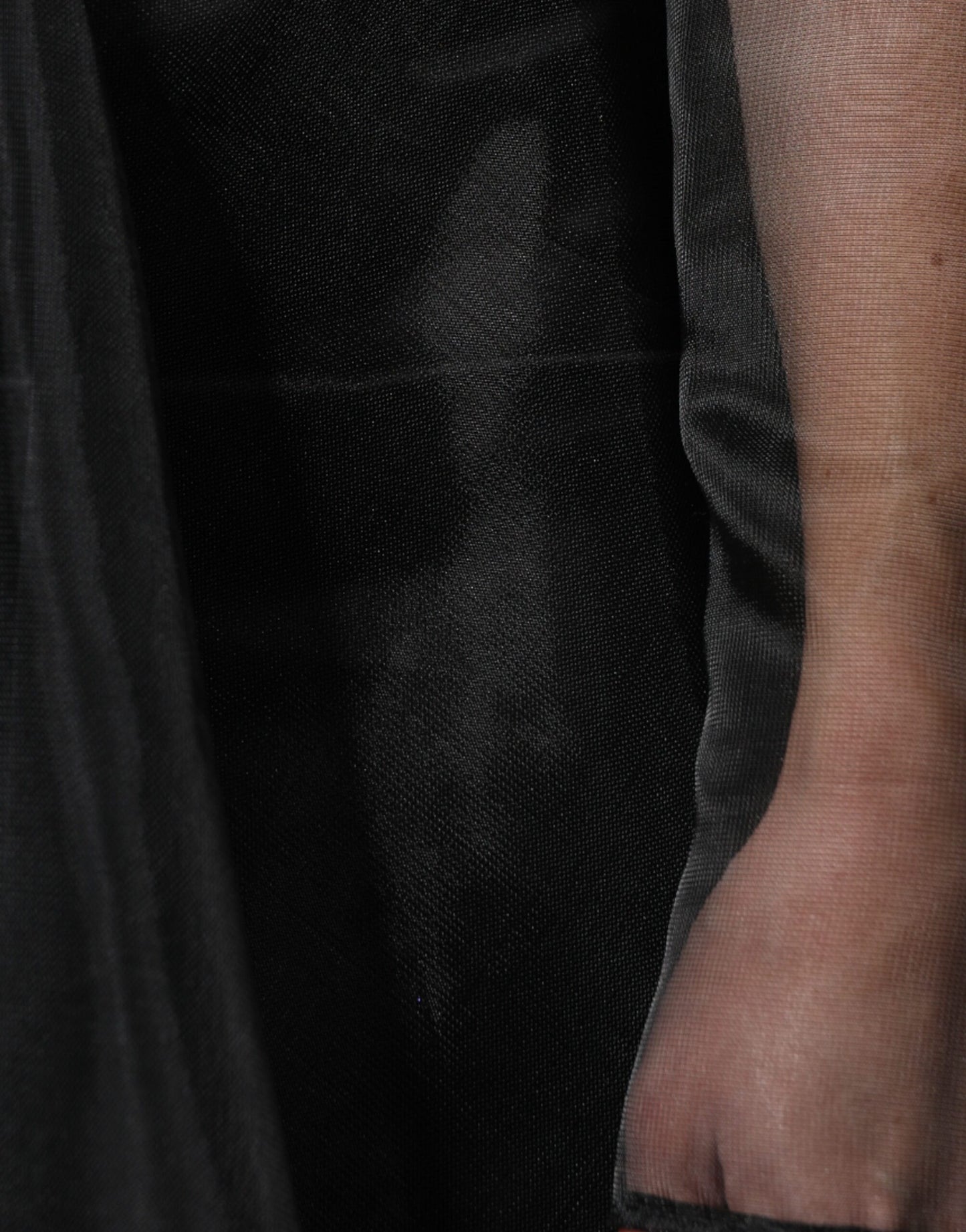 Black Tulle A-line Midi Cocktail Gown Dress-Dolce & Gabbana-LabelTerrace.com