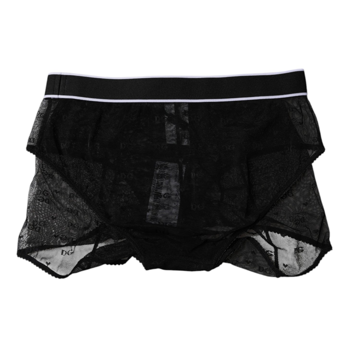 Black Tulle Nylon Mid Waist Panty Underwear-Dolce & Gabbana-LabelTerrace.com