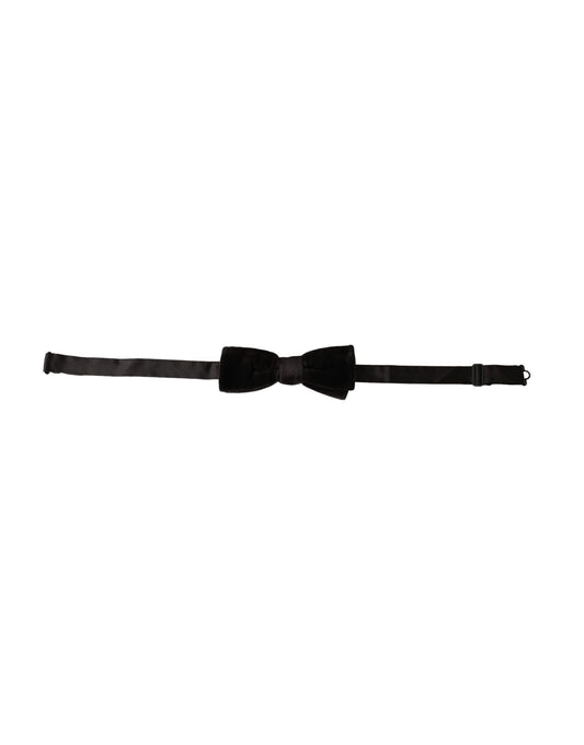 Black Velvet Cotton Adjustable Neck Men Bow Tie-Dolce & Gabbana-LabelTerrace.com