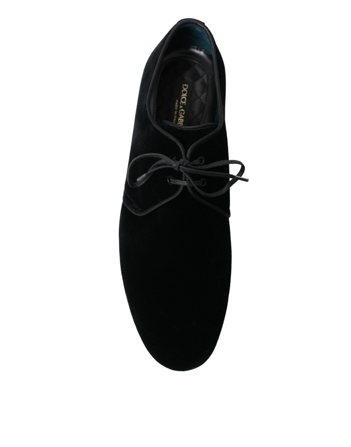Black Velvet Lace Up Formal Derby Dress Shoes-Dolce & Gabbana-LabelTerrace.com