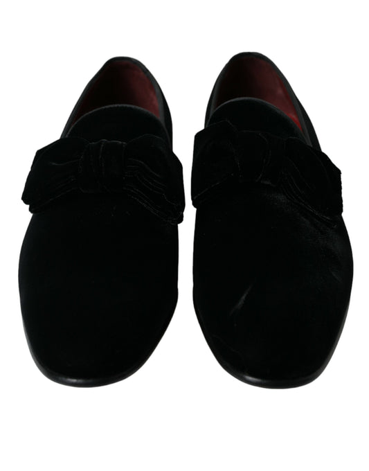 Black Velvet Loafers Formal Dress Shoes-Dolce & Gabbana-LabelTerrace.com